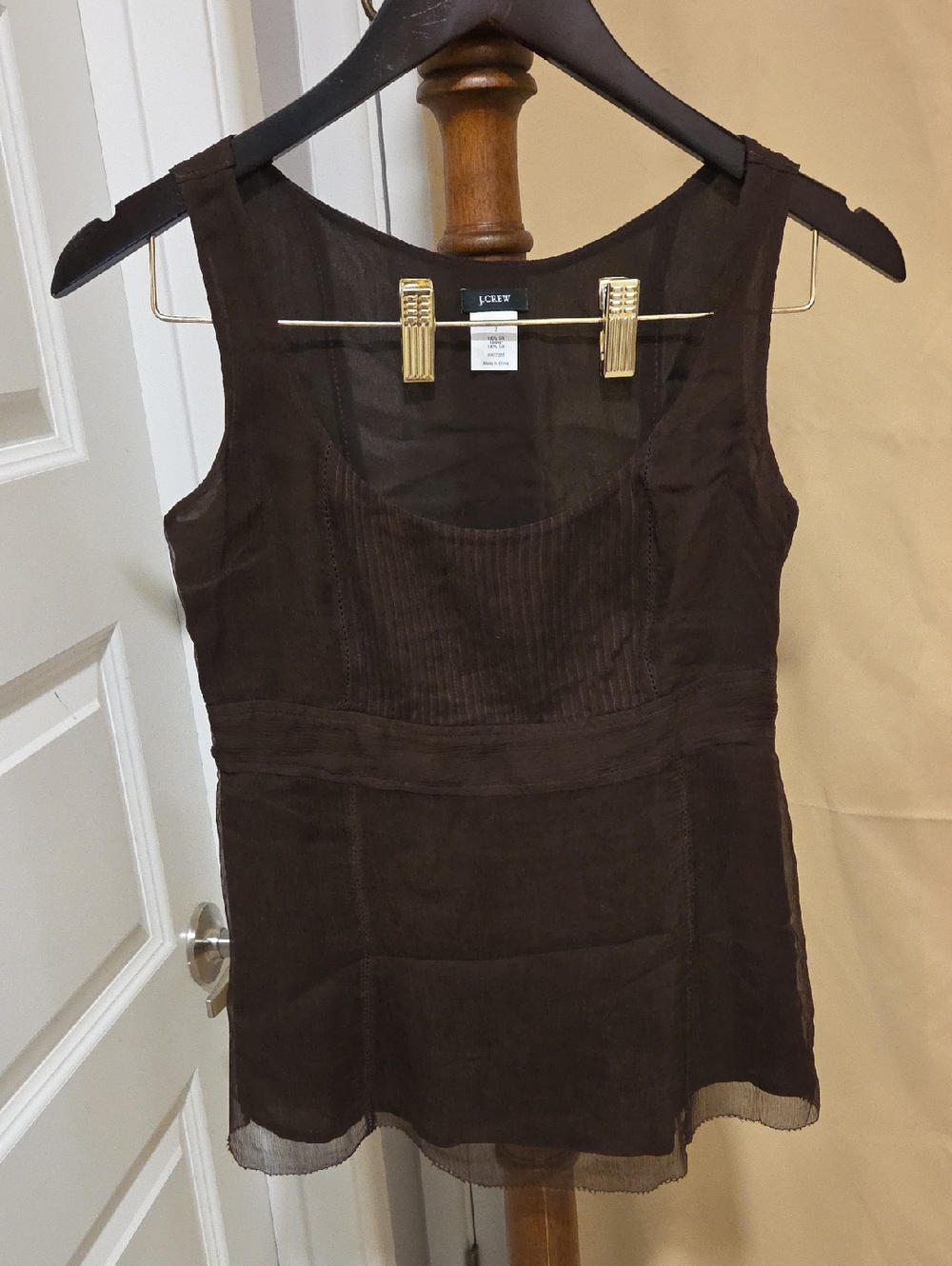 J. Crew Dark Brown Sleeveless Scoop Neck Top Dress